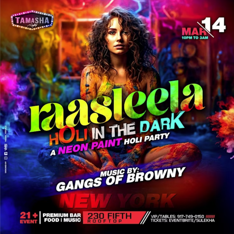 NEW YORK RAASLEELA - HOLI IN THE DARK - MARCH 14