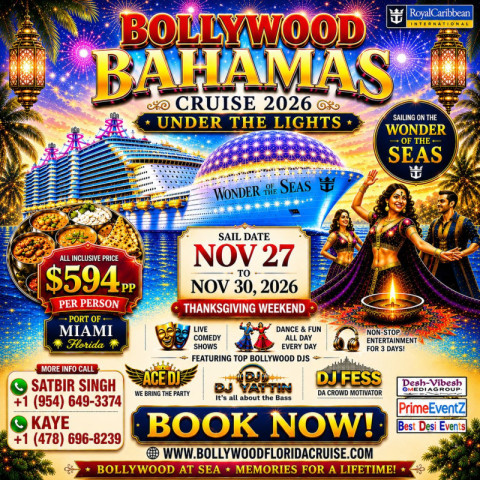 BOLLYWOOD BAHAMAS CRUISE NOV - 2026